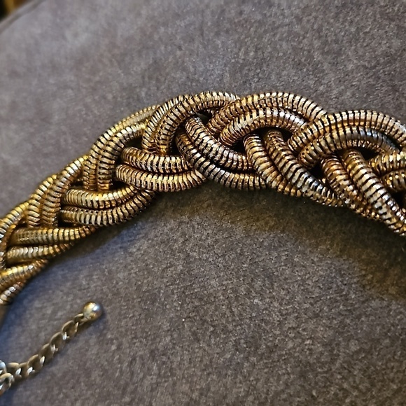 VTG 1990s Chunky Braided Rose Gold Chain Necklace - Picture 6 of 12